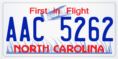 NC license plate AAC5262