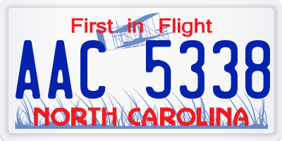 NC license plate AAC5338
