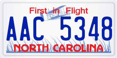 NC license plate AAC5348