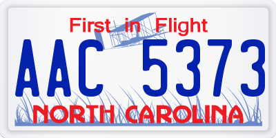 NC license plate AAC5373