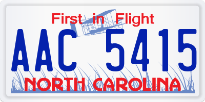 NC license plate AAC5415