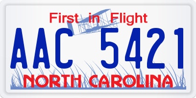 NC license plate AAC5421
