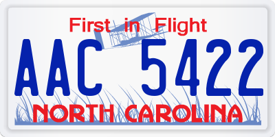 NC license plate AAC5422