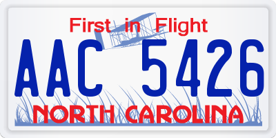 NC license plate AAC5426