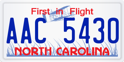 NC license plate AAC5430