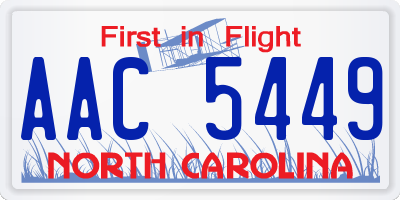 NC license plate AAC5449