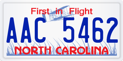 NC license plate AAC5462
