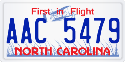 NC license plate AAC5479
