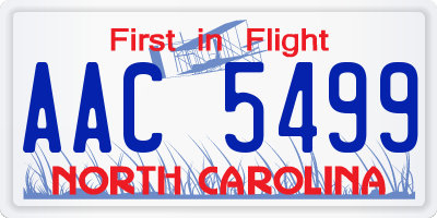 NC license plate AAC5499