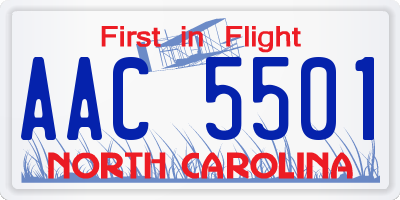 NC license plate AAC5501