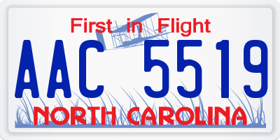 NC license plate AAC5519
