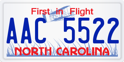 NC license plate AAC5522