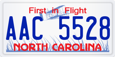 NC license plate AAC5528