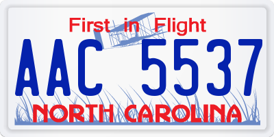 NC license plate AAC5537