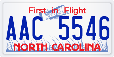 NC license plate AAC5546