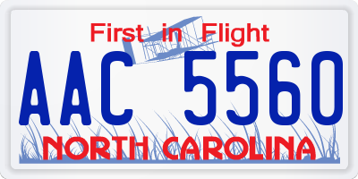 NC license plate AAC5560