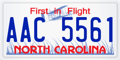 NC license plate AAC5561