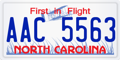 NC license plate AAC5563