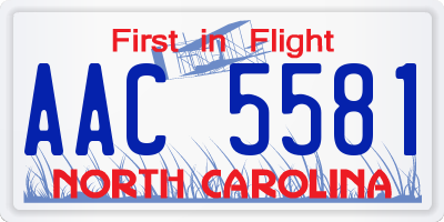 NC license plate AAC5581