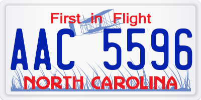 NC license plate AAC5596