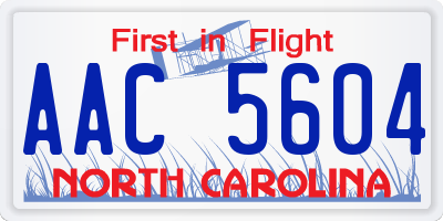 NC license plate AAC5604