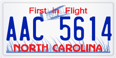 NC license plate AAC5614