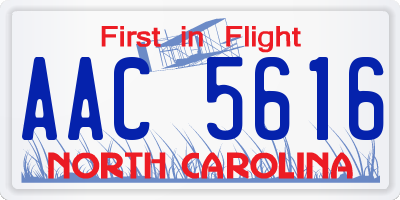 NC license plate AAC5616