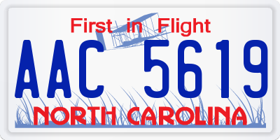 NC license plate AAC5619
