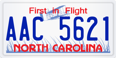 NC license plate AAC5621