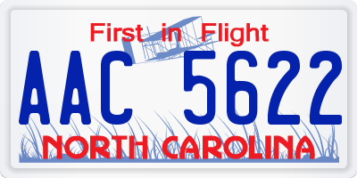 NC license plate AAC5622