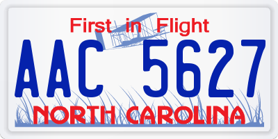 NC license plate AAC5627