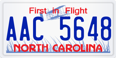 NC license plate AAC5648
