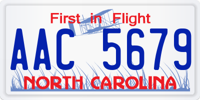 NC license plate AAC5679