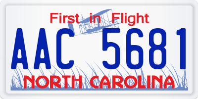 NC license plate AAC5681