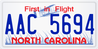 NC license plate AAC5694