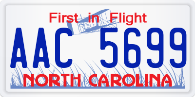 NC license plate AAC5699