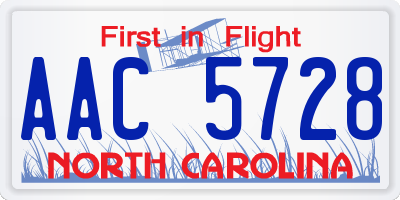 NC license plate AAC5728