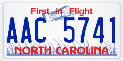 NC license plate AAC5741