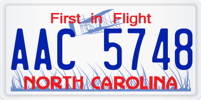 NC license plate AAC5748