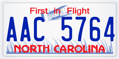 NC license plate AAC5764