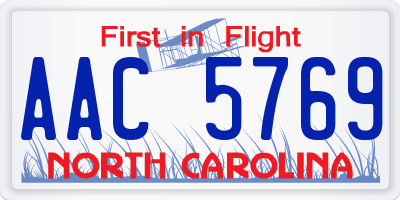 NC license plate AAC5769