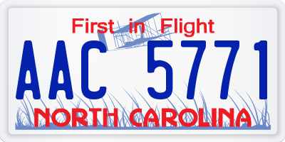 NC license plate AAC5771