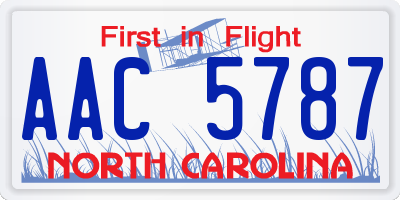 NC license plate AAC5787