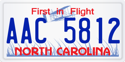 NC license plate AAC5812