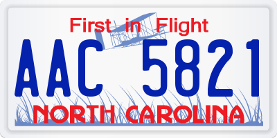 NC license plate AAC5821