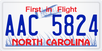 NC license plate AAC5824