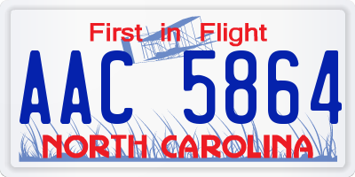 NC license plate AAC5864