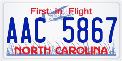 NC license plate AAC5867
