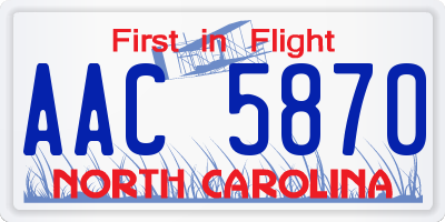 NC license plate AAC5870