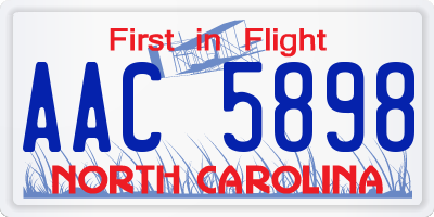 NC license plate AAC5898